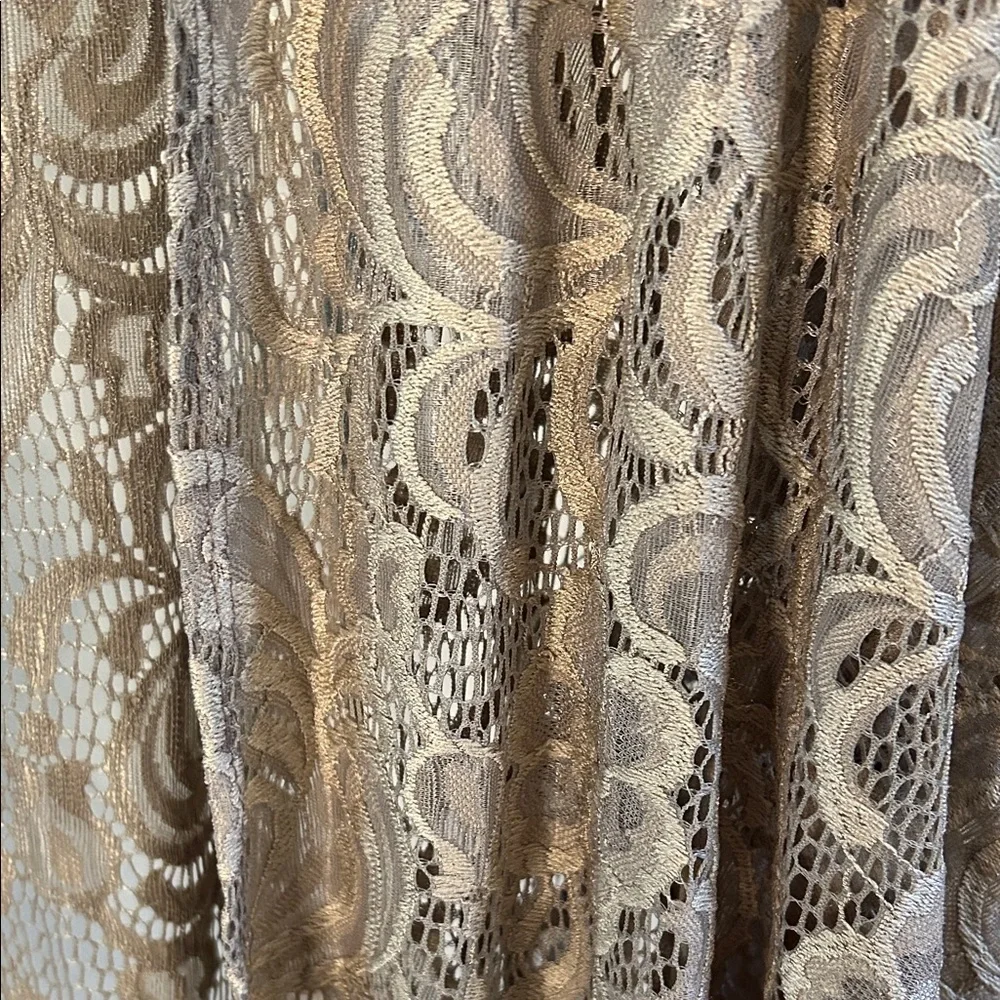 Elegant Lace Open-Front Cardigan - Tan - Picture 4 of 8